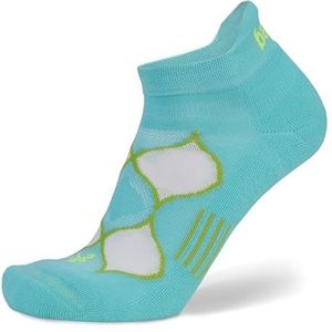 Balega Enduro Arch Support Performance No Show atletische hardloopsokken voor dames (1 paar) - dempend, ademend, vochtafvoerend, naadloze teen, ergonomische pasvorm - Turquiose/limoen, medium (UK maat