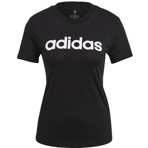 adidas W Lin T-shirt voor dames, zwart/wit, S