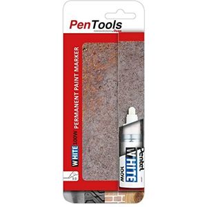 PenTools by Pentel X100W Permanent Paint Marker, lakinkt is permanent, wit gepigmenteerd en sterk dekkend, veelzijdig inzetbaar, ronde punt (3,0 mm lijn), 1 stuk, wit
