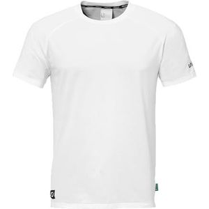 uhlsport ID T-shirt fitnessshirt voor kinderen en volwassenen - voetbalshirt - ademend en comfortabel, wit, L