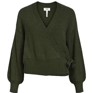 Object Vrouwelijke gebreide jas met geribbelde wikkel, duffeltas, M
