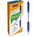 BIC Atlantis Classic Balpennen met Kliksysteem Medium Punt (1,0 mm) - Blauw, Doos van 12 Stuks