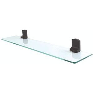 Spirella Taku Wandglasplaat, badkamerplank, plank, wandplank voor de badkamer, van glas en roestvrij staal, 60 cm, om te plakken en te boren