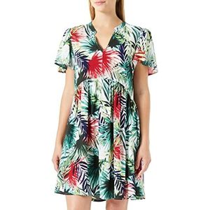 JdY Dames Jdystarr Life S/S V-hals jurk WVN Noos jurk, Cloud Dancer/Aop: tropisch, 34