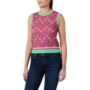 Pinko EVONIMO Top 100% katoen ST. Monogram, Ys2_Mult.Fuchsia/Groen, XS
