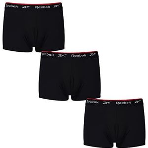 Reebok Redgrave sportbroek voor heren, ademende lage broek met elastische tailleband met merknaam - 3 stuks, zwart, Black, M