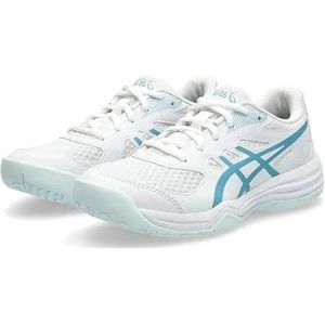 ASICS Upcourt 5 GS Sneakers voor kinderen en jongens, wit, grijs, blauw, 30.5 EU