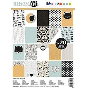 Artemio Terrazzo Cat Scrapbooking-papier, A4, 40 vellen