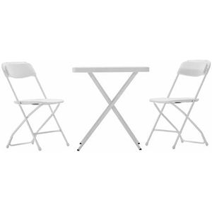 Bonaire Gardiun Tuinset, inklapbaar, 1 tafel + 2 stoelen, hars en staal, wit
