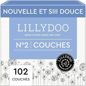 LILLYDOO Huidvriendelijke babyluiers - maat 2 (4-8 kg), doos voor halve maand (102 stuks), veilige bescherming tegen lekken, zacht, parfumvrij, zonder lotions en kleurstoffen voor de gevoelige huid