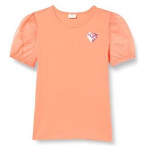 s.Oliver Junior Girl's T-shirt, korte mouwen, oranje, 128/134, oranje, 128/134 cm