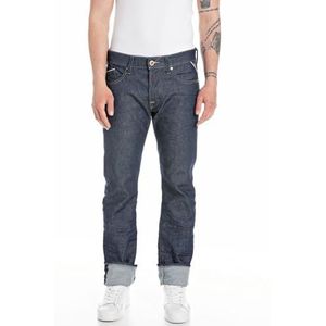 Replay Waitom Aged Herenjeans, regular fit, 007, donkerblauw, 32W / 30L