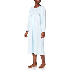 Calida Dames Soft Cotton Nightshirt nachthemd van katoen met lange mouwen, lichtblauw, 40/42