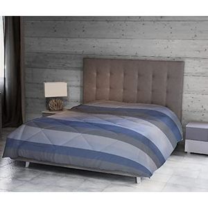 Homemania 14849 Dekbed, geometrisch, eenpersoonsbed, winter, lichtblauw, grijs, microvezel, 170 x 250 cm