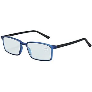 ZENOTTIC Leesbril, blauw licht blokkerende bril, licht, klassiek, trendy, stijlvol, voor dames en heren, Blauw, 3.50