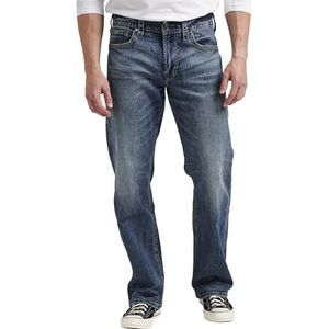 Silver Jeans Gordie Loose Straight Jeans voor heren, Medium Vintage, 31W x 34L