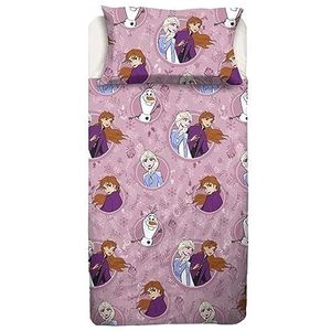 Disney Frozen eenpersoonsbeddengoed van flanel, puur katoen, dekbedovertrek + hoeslaken + kussensloop