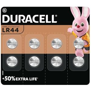 DURACELL LR44 8 stuks specialty alkalinebatterij 1,5V A76– GAAN TOT 50% LANGER MEE – Voor Thermometers, Zaklampen, Horloges, Medische Apparaten – 5 Jaar te Bewaren – Lekpreventie