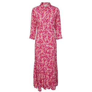 Yassavanna Lange Shirt Dress S. Noos, Raspberry Sorbet/Aop: fuzzy Flower, XL