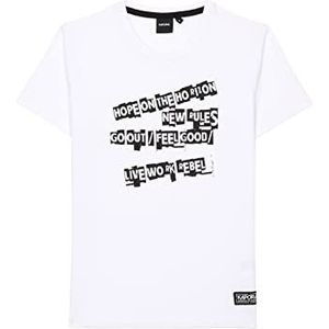 Kaporal T-shirt voor jongens, model mes-kleur zwart, maat 10 jaar, Wit, 8 Jaren