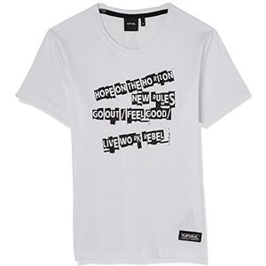 Kaporal T-shirt voor jongens, model mes-kleur zwart, maat 10 jaar, Wit, 8 Jaren