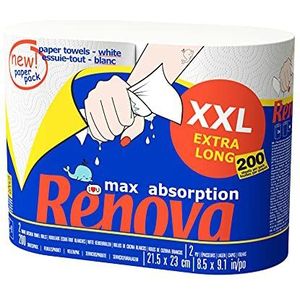 Renova - Papieren Handdoeken - Wit - 2-laags - Rollen XXL