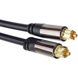 PremiumCord optische audiokabel Toslink - 3 m, buitendiameter: 6 mm, Toslink plug-on-stekker, digitale kabel voor HiFi-stereo-installatie Soundable TV, HQ audio, gesoldeerd, kleur: zwart, zilver, goud