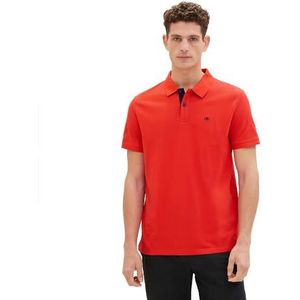 TOM TAILOR Basic Piqué poloshirt voor heren, 13189 - Basic Rood, S
