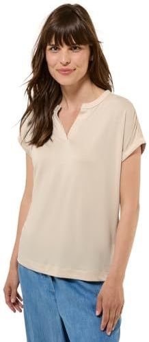 Cecil Dames Cupro Touch Jersey Shirt in Beige, Gr: L
