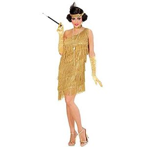 Widmann - Charleston jurk jaren 20 incl. jaren 20-accessoires, flapper, carnavalskostuums, XS, goud