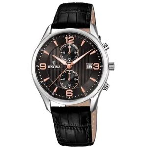 Festina Heren chronograaf kwartshorloge met lederen armband F6855/7