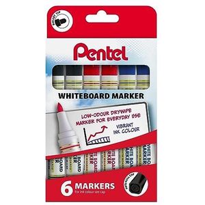 Pentel Whiteboard Marker 6 st geassorteerde portemonnee