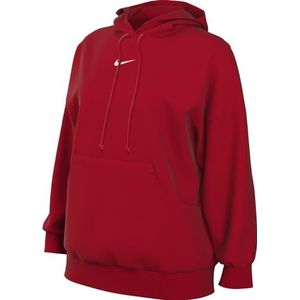 Nike Dames Hooded Long Sleeve Top W NSW Phnx FLC Os Po Hoodie, University Red/Sail, DQ5860-657, L