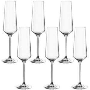 LEONARDO HOME PUCCINI Champagneglas, glas, helder, 6 stuks (1-pack), 6