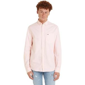 Tommy Jeans Heren TJM Reg Oxford Shirt Jurk, Roze kristal, S