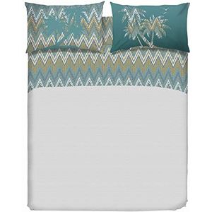 PENSIERI DELICATI Beddengoedset voor tweepersoonsbed, 100% katoen, beddengoedset voor tweepersoonsbedden, 180 x 200 cm, inclusief hoeslaken, dekbedovertrek en 2 kussenslopen, gemaakt in Italië,