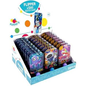 FLYPOP'S - Set van 24 Water Flipper - Behendigheidsspel - 031840PA - Willekeurig Model - Plastic - Kind - Volwassene - Vintage Spel - Jaren 90 - Verjaardag - Labyrint - 11 cm x 6 cm - Vanaf 3 jaar