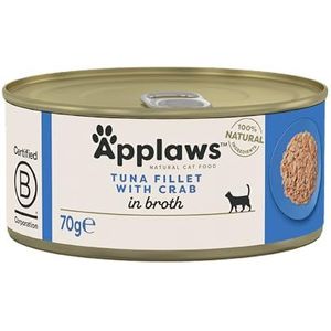 Applaws 100% natuurlijk nat kattenvoer, tonijn met krab, 70g (Pack van 24)