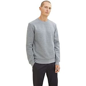 TOM TAILOR Uomini Sweatshirt met ronde hals 1034376, 12035 - Grey Heather Melange, XL