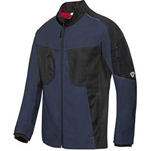 BP 1822-565-1432-34/37n stofmix werkjas voor mannen, gevoerde opstaande kraag en ritssluiting vooraan, 65% polyester/35% katoen, nachtblauw/zwart, 34/37N maat