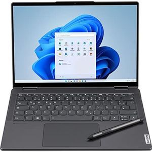 Lenovo Yoga 7 AMD Ryzen™ 5 6600U Hybride (2-in-1) 35,6 cm (14") Touchscreen 2.8K 16 GB LPDDR5-SDRAM 512 GB SSD Wi-Fi 6E (802.11ax) Windows 11 Home Grijs