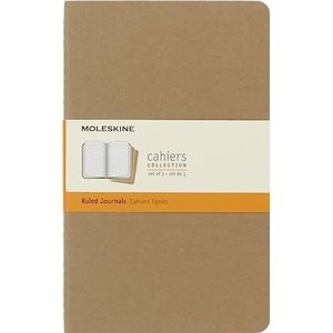 Moleskine Cahier groot gelinieerd inpakpapier bruin DIN A5. Pack van 3