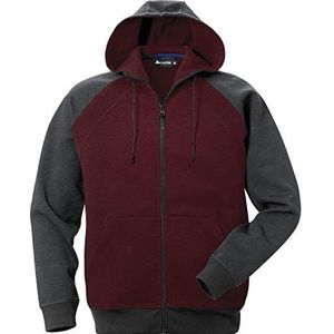 ACODE Heren sweatshirt-jas met capuchon kleur wijnrood/grijs maat L