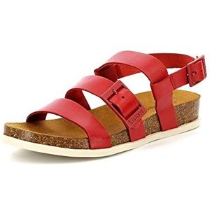KICKERS Alana Platte sandalen voor dames, Rood, 38 EU