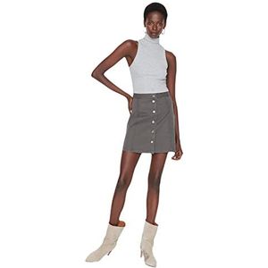 TRENDYOL Trendyol dames mini potloodrok A-lijn geweven stof rok rok groene rok, grijs, 36