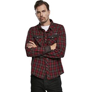 Brandit checkshirt duncan, rood-bruin, M