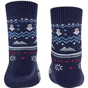 FALKE Unisex kinderen winter Fair Isle wol kasjmier halfhoog met patroon 1 paar sokken, blauw (Bluecollar 6733), 23-26