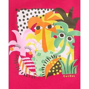 Tuc Tuc T-shirt met lange mouwen voor babymeisjes in rood met opdruk, Rood, 12 Maanden