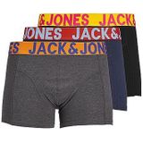 JACK & JONES Boxershorts voor heren, plus size, set van 3 boxershorts, meerkleurig (zwart/navy blazer & black), L