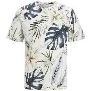 Jack & Jones Jjhawaii AOP Tee Ss Crew Neck Mni, cloud dancer, 128